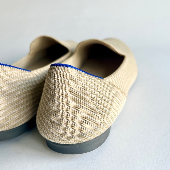 Rothy’s Cream White Textile Almond Toe Rubber Outsole Flats size 11 - Picture 10 of 15